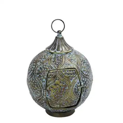Latest HOME DECORATION ANTIQUE  FILIGREE ROUND GOLD HURRICANE LANTERN