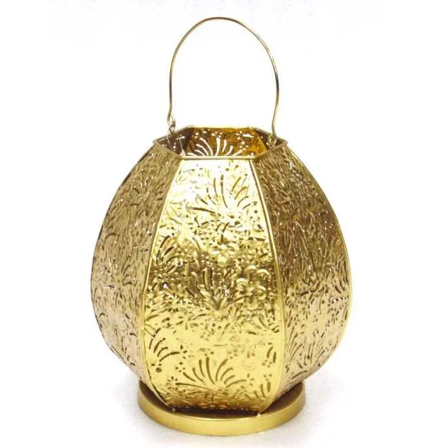 HOME DECORATION ANTIQUE NEW FILIGREE ROUND GOLD HURRICANE LANTERN
