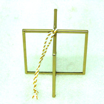 Hot Selling Decorative Christmas Hanging Golden Metal with Glass Triangle Shaped Ornament