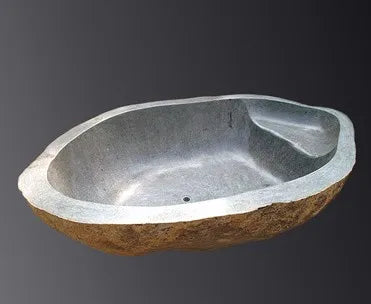 Outdoor Decoration Natural River Brown Stone Bathtub for Sale