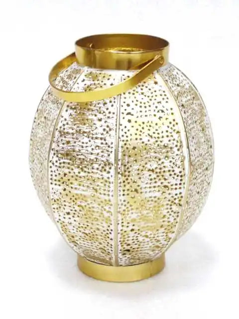 Latest HOME DECORATION ANTIQUE  FILIGREE ROUND GOLD HURRICANE LANTERN