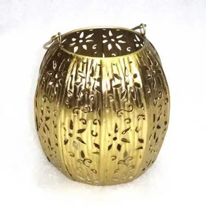 Antique round Gold Filigree Hurricane Lantern New Home Christmas Decorations for Elegant Interior Design