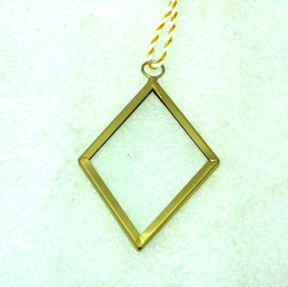 Hot Selling Decorative Christmas Hanging Golden Metal With Glass Hexagon Shaped Ornament