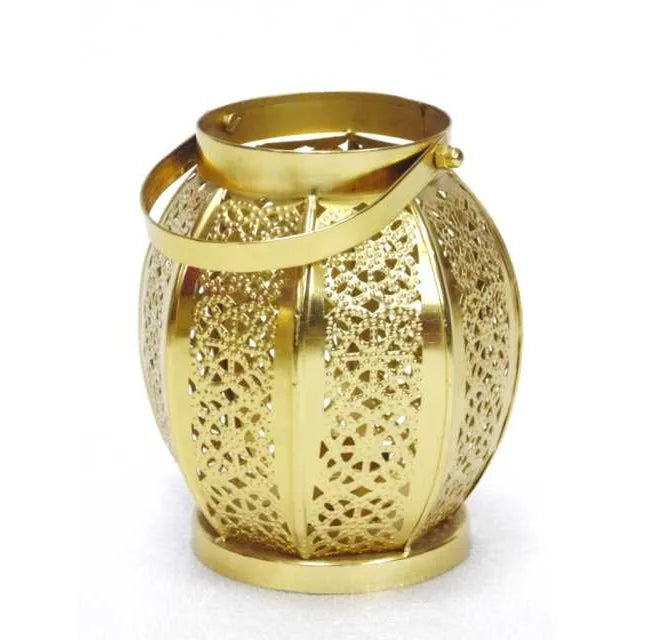 HOME DECORATION ANTIQUE 2019 NEW FILIGREE ROUND GOLD HURRICANE LANTERN