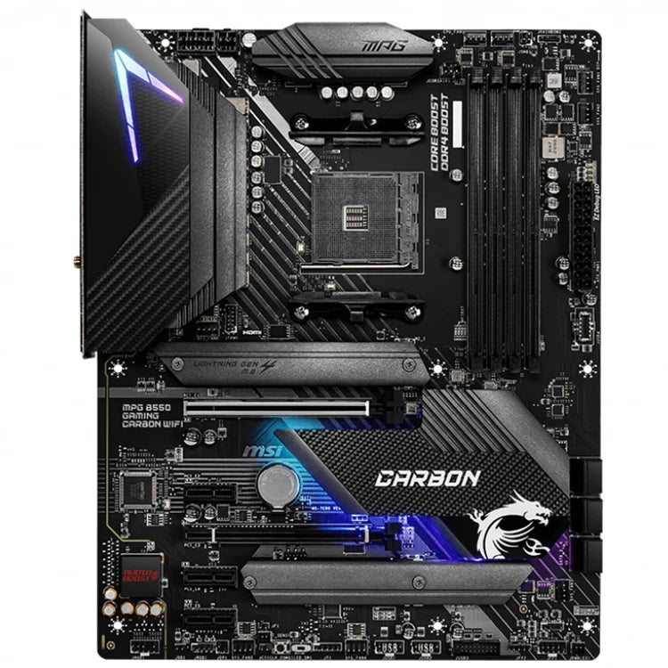 Used MSI MPG B550 GAMING CARBON WIFI AM4 AMD B550 ATX Gaming Motherboard Support AM4 Socket 3rd Gen AMD Ryzen Processors