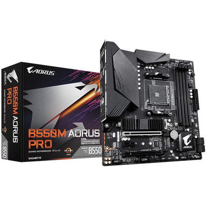 Used GIGABYTE B550M AORUS PRO M-ATX Gaming Motherboard with AMD AM4 Ryzen 5 7 9 3700X 3900X 3900XT Processors