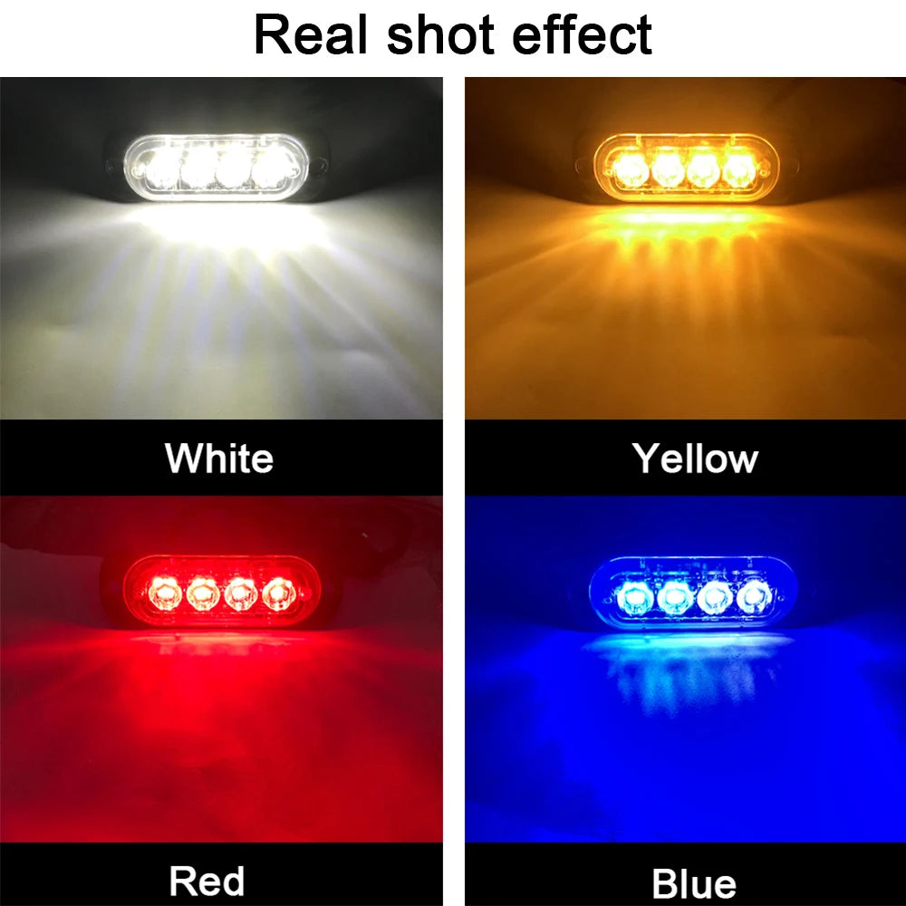 Car Grill Signal light FLASHING Warning Light trailer led lights 4 LED emergency lamp police strobe light TRUCK motorcycle SUV