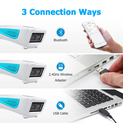 NETUM C750 Barcode Scanner Wireless Bluetooth Pocket USB 1D 2D for Inventory Barcode Reader for Tablet IOS Android-Fast Shipping