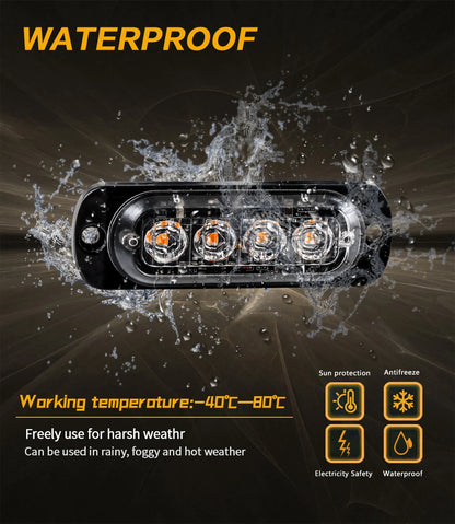 Car Grill Signal light FLASHING Warning Light trailer led lights 4 LED emergency lamp police strobe light TRUCK motorcycle SUV
