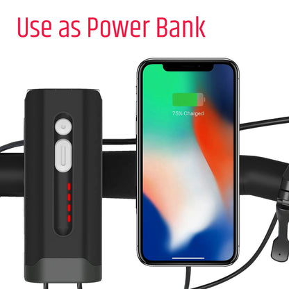 RTS Overstock 1600 Lumen Bike Light Rechargeable Front with Power Bank Bicycle Light