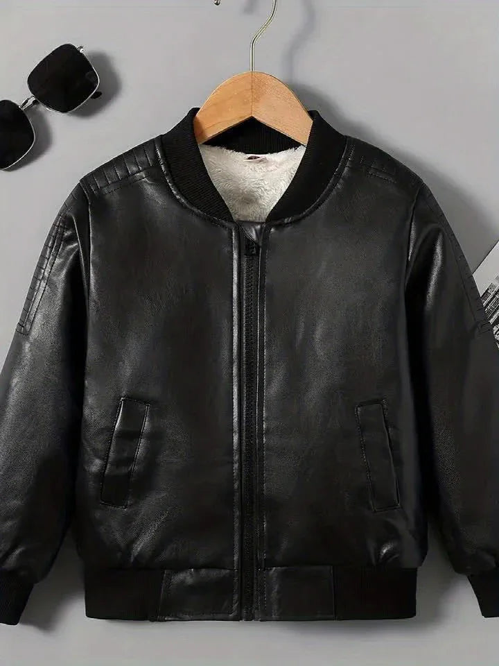 2025 Autumn Winter New Boys' -Lined Zip-Up Jacket