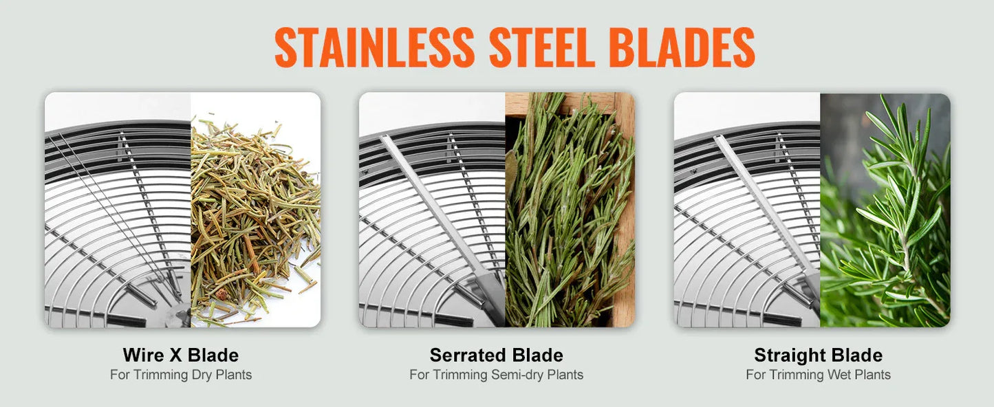 SucceBuy Leaf Bowl Trimmer 16"19"24" Trimmer Bowl Manual Bud Trimmer with Stainless-Steel Blades for Twisted Spin Cut Clear Dome