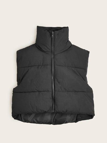 Women'S Sleeveless Vest - Vibrant Pink Slim-Fit Alternative Coat with Drawstring Hood, Zipper Front & Pockets for Fall/Winter Casual Wear, Casual Winter Wear | High Neckline Vest | Zippered Jacket