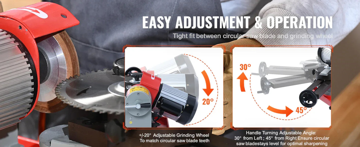SucceBuy Circular Saw Blade Sharpener 370W Sharpening Machine 3600RPM Saw Blade 5Inch Wheel Rotary Mill Polisher for Carbide