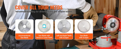 SucceBuy Circular Saw Blade Sharpener 370W Sharpening Machine 3600RPM Saw Blade 5Inch Wheel Rotary Mill Polisher for Carbide
