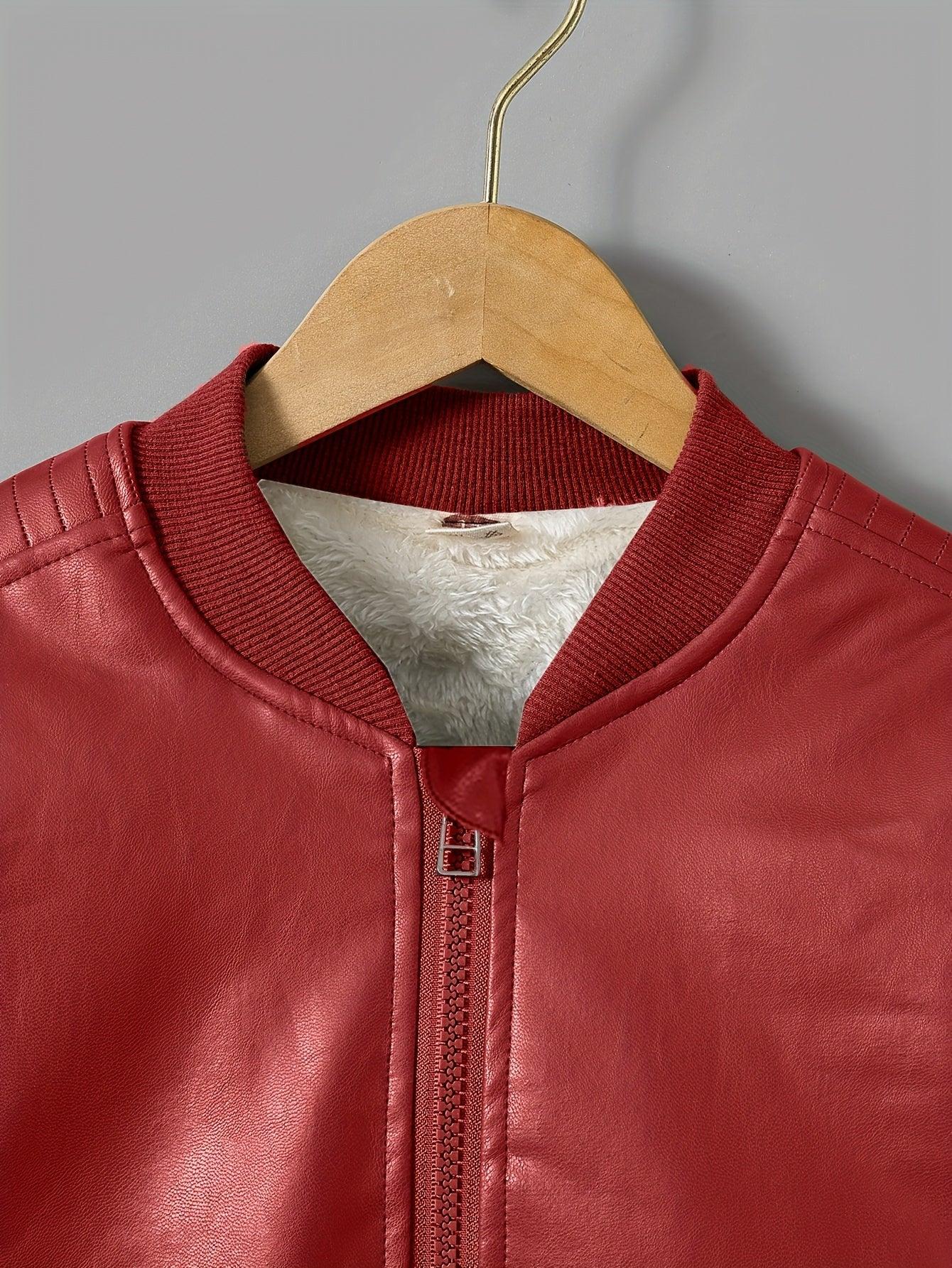 2025 Autumn Winter New Boys' -Lined Zip-Up Jacket