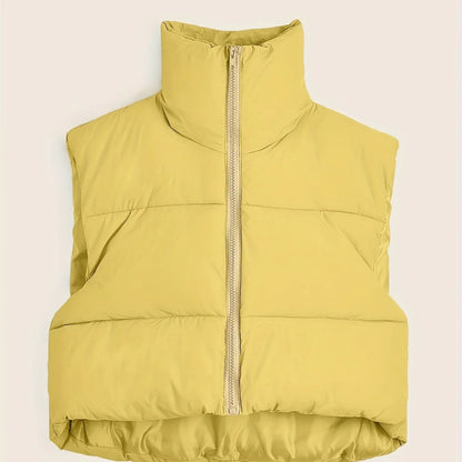 Women'S Sleeveless Vest - Vibrant Pink Slim-Fit Alternative Coat with Drawstring Hood, Zipper Front & Pockets for Fall/Winter Casual Wear, Casual Winter Wear | High Neckline Vest | Zippered Jacket
