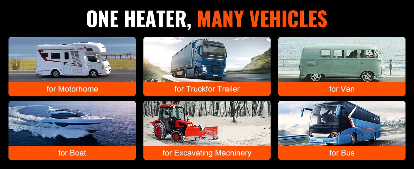 SucceBuy Bluetooth Diesel Air Heater 12V 2KW Diesel Heater with Remote Control and LCD Diesel Parking Heater for RV Trailer Boat