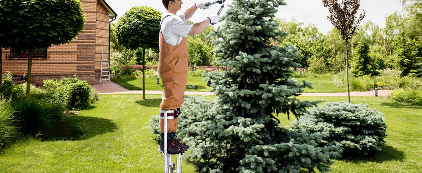 SucceBuy Drywall Stilts 18''/36''Adjustable Aluminum Tool Stilts with Protective Knee Pads Non-Slip Work Stilts for Home