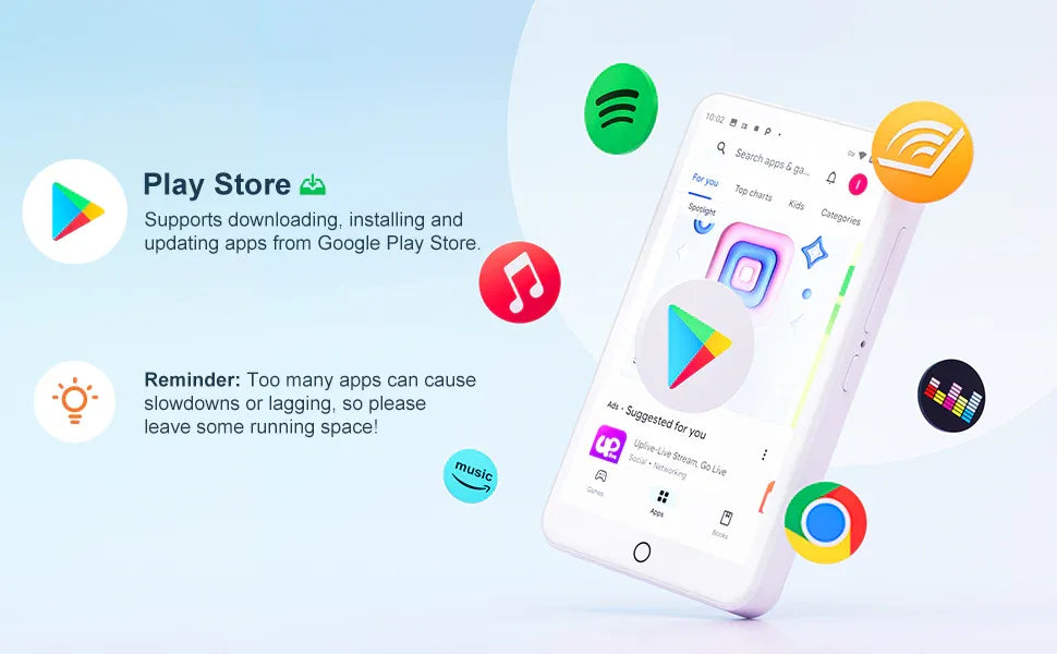 MECHEN MP3 Player Android 9.0 with Bluetooth and WiFi，MP3 MP4 Player with Spotify，Audible，Pandora， Up to 512 GB (White)