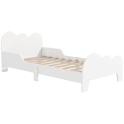 Aiyaplay Bed for Children +3 Years Old 140X70 cm Children's Bed Frame Cloud Theme with Guardrail for Bedroom White