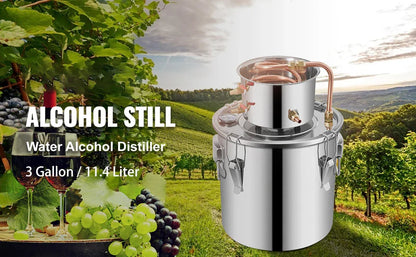 SucceBuy 3 5 8 13 Gal Distiller Alambic Alcohol Still Stainless Copper DIY Home Brew Water Wine Essential Oil Brewing Kit