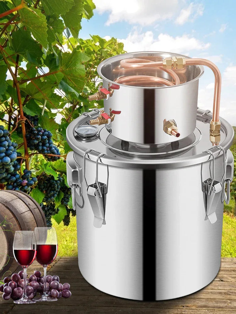 SucceBuy 3 5 8 13 Gal Distiller Alambic Alcohol Still Stainless Copper DIY Home Brew Water Wine Essential Oil Brewing Kit