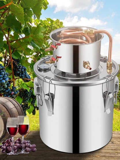 SucceBuy 3 5 8 13 Gal Distiller Alambic Alcohol Still Stainless Copper DIY Home Brew Water Wine Essential Oil Brewing Kit