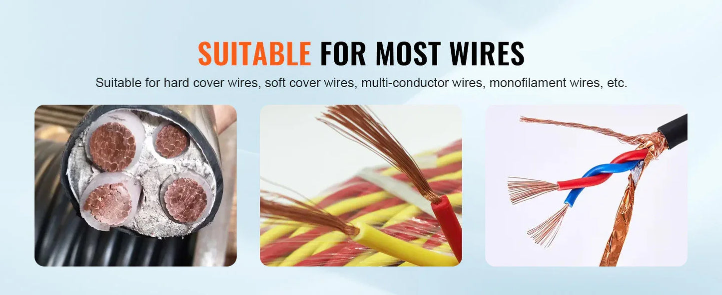 SucceBuy Electric Wire Stripping Machine Cable Stripper Peeler 750W 1.5-32mm 10 Channels Acrylic+Aluminum Scrap Copper Recycling