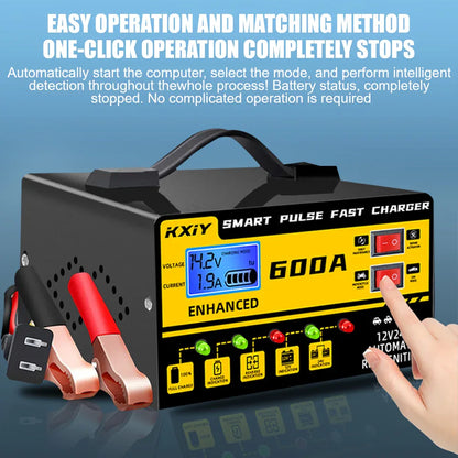 130W Automotive Battery Chargers Digital Intelligent Pulse Repair + Switch LED Indicator Storage Cell Car Chargers 12V 5A,24V 3A