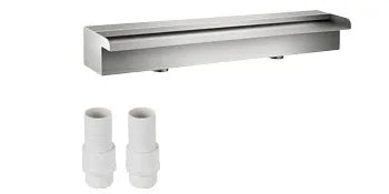 SucceBuy Waterfall Pool Fountain Stainless Steel Pipe Connector Spillway Garden Outdoor Pond Rectangular Swimming Pool Fountain