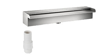 SucceBuy Waterfall Pool Fountain Stainless Steel Pipe Connector Spillway Garden Outdoor Pond Rectangular Swimming Pool Fountain